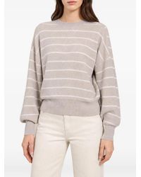 Brunello Cucinelli - Striped Ribbed-Knit Sweater - Lyst