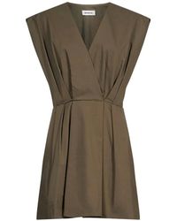 Jonathan Simkhai - Sefi Pleated V-Neck Mini Dress - Lyst