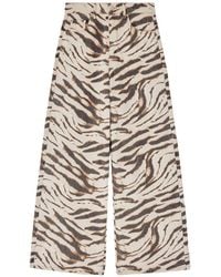 Ganni - Zebra Print Denim Jeans - Lyst