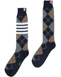Thom Browne - Intarsia Sokken Met Argyle-Ruit - Lyst