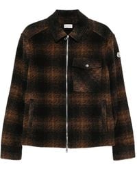 Moncler - Checked Wool Blend Jacket - Lyst