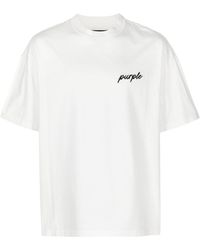 Purple Brand - Logo-embroidered Cotton T-shirt - Lyst