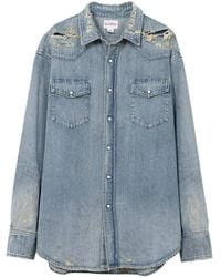 KAMIYA - Jeanshemd Im Distressed-Look - Lyst