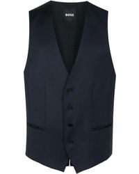 BOSS - Button-Down Tailored Waistcoat - Lyst