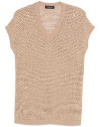 Fabiana Filippi - Sequin-Embellished V-Neck Vest - Lyst