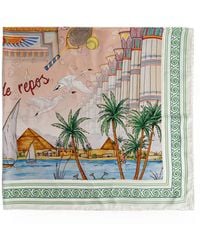CASABLANCA - Graphic-Print Silk Scarf - Lyst