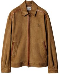 Miu Miu - Jacke Aus Wildleder - Lyst