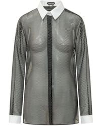 Tom Ford - Printed Losange Silk Chiffon Shirt - Lyst