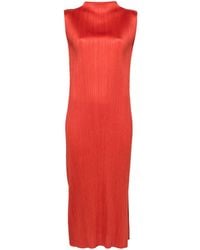 Pleats Please Issey Miyake - Vestido midi Monthly Colors: April - Lyst