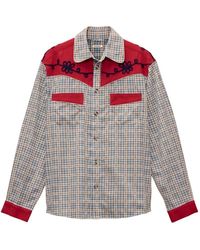 Bode - River City Check Embroidered Western Shirt - Lyst