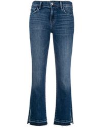 J Brand Selena Mid-rise Cropped Jeans - Blauw