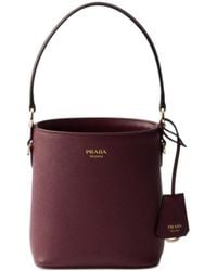 Prada - Saffiano Leather Mini Bucket Bag - Lyst