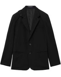 Yohji Yamamoto - Notched Shoulder-Detail Wool Blazer - Lyst