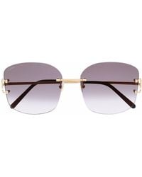 Cartier - C Décor Square-frame Sunglasses - Lyst