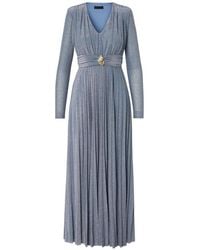 Liu Jo - Lurex Maxi-Jurk Met Plooien - Lyst