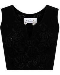 Philipp Plein - Top sin mangas con monograma - Lyst