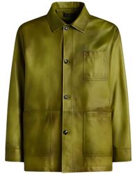 Kiton - Chaqueta De Piel Con Cierre De Botón - Lyst