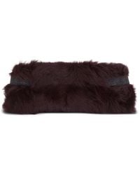 Brunello Cucinelli - Shearling-Trimmed Clutch Bag - Lyst