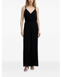 Morgan - V-Neck Pleated Jumpsuit - Lyst