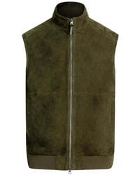 Hackett - Suède Gilet Met Geribbelde Afwerking - Lyst