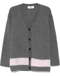MSGM - Ribbed Sweater With Contrasting Hem Band - Lyst