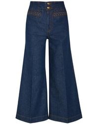 Zimmermann - Awaken Braided-Trim Wide-Leg Jeans - Lyst