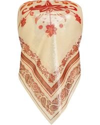 retroféte - Noelle Bandana-Print Silk Top - Lyst