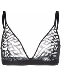 Versace - Greca Signature Tulle Bralette - Lyst