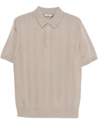 Canali - Textured Knitted Polo Shirt - Lyst