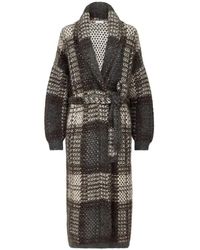 Brunello Cucinelli - Dazzling Tartan Double Knit Coat - Lyst