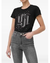 Liu Jo - Embellished Logo-Detail T-Shirt - Lyst