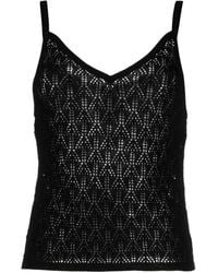 Barrie - Pointelle-Knit Cashmere Top - Lyst