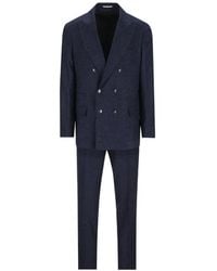 Brunello Cucinelli - Check Double-Breasted Suit - Lyst