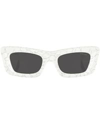 Prada - Marble-Print Rectangular-Frame Sunglasses - Lyst