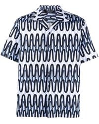 Neil Barrett - Scribble Stripes Men's Hawaiian Shirt - Lyst