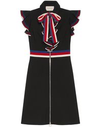 Gucci Vestido stretch de punto con motivo Sylvie Web - Negro