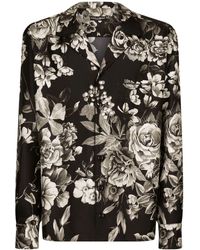 Dolce & Gabbana - Floral-print Silk Shirt - Lyst