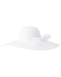 Maison Michel - Large-brim Faux-leather Hat W/ Bow Band - Lyst