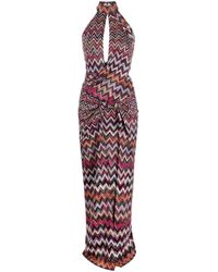 Missoni - Zigzag-print Halterneck Maxi Dress - Lyst
