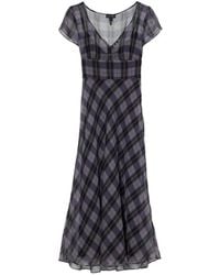 Marc Jacobs - Geruite Chiffon Midi-Jurk - Lyst