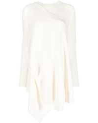 Enfold Ribbed Layered Jumper - White