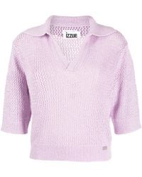 Izzue - V-Neck Crochet Jumper - Lyst