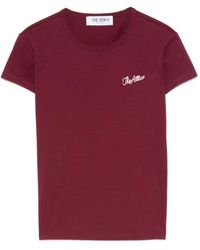 The Attico - Bordeauc Cotton T-Shirt With Embroidered Logo - Lyst