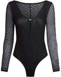 KARL LAGERFELD - Autograph Mesh Bodysuit - Lyst