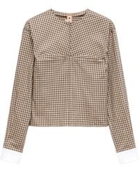 Marni - Checked Poplin Top With Ruched Front - Lyst