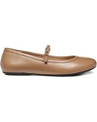 Geox - Buckle-Fastening Leather Ballet Flats - Lyst