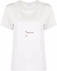 Saint Laurent - Splatter Logo T-shirt - Lyst
