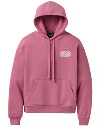 UGG - Logo-Patch Drawstring Hoodie - Lyst