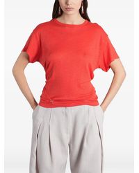 IRO - Sorenza Linnen T-Shirt Met Gedraaid Detail - Lyst