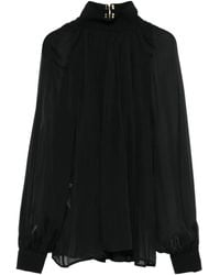Elisabetta Franchi - High-Neck Embellished Blouse - Lyst